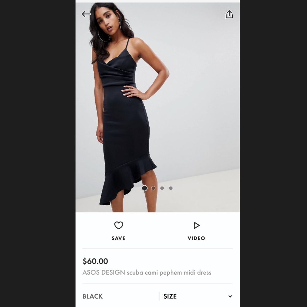 ASOS scuba cami midi dress